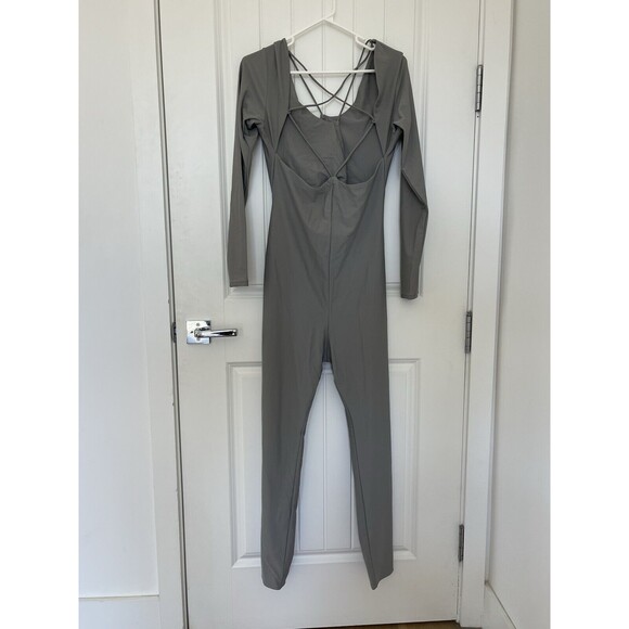 NWT SKIMS Lace Up Catsuit Chrome Long Sleeve Adjustable Size 2X Sold Out - Picture 2 of 8